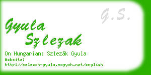 gyula szlezak business card